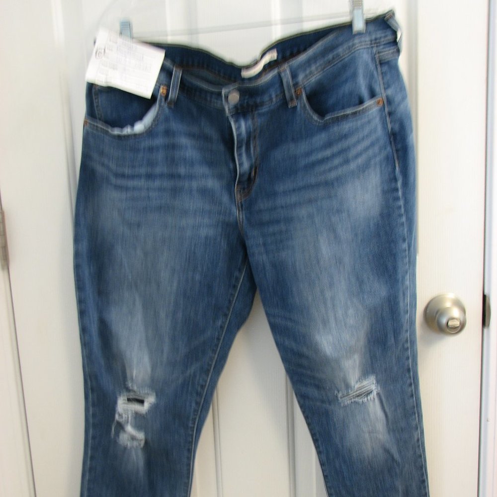 # 10 LEVI'S Boyfriend Jeans -- Faded, Ripped, Cropped, Size 16/33